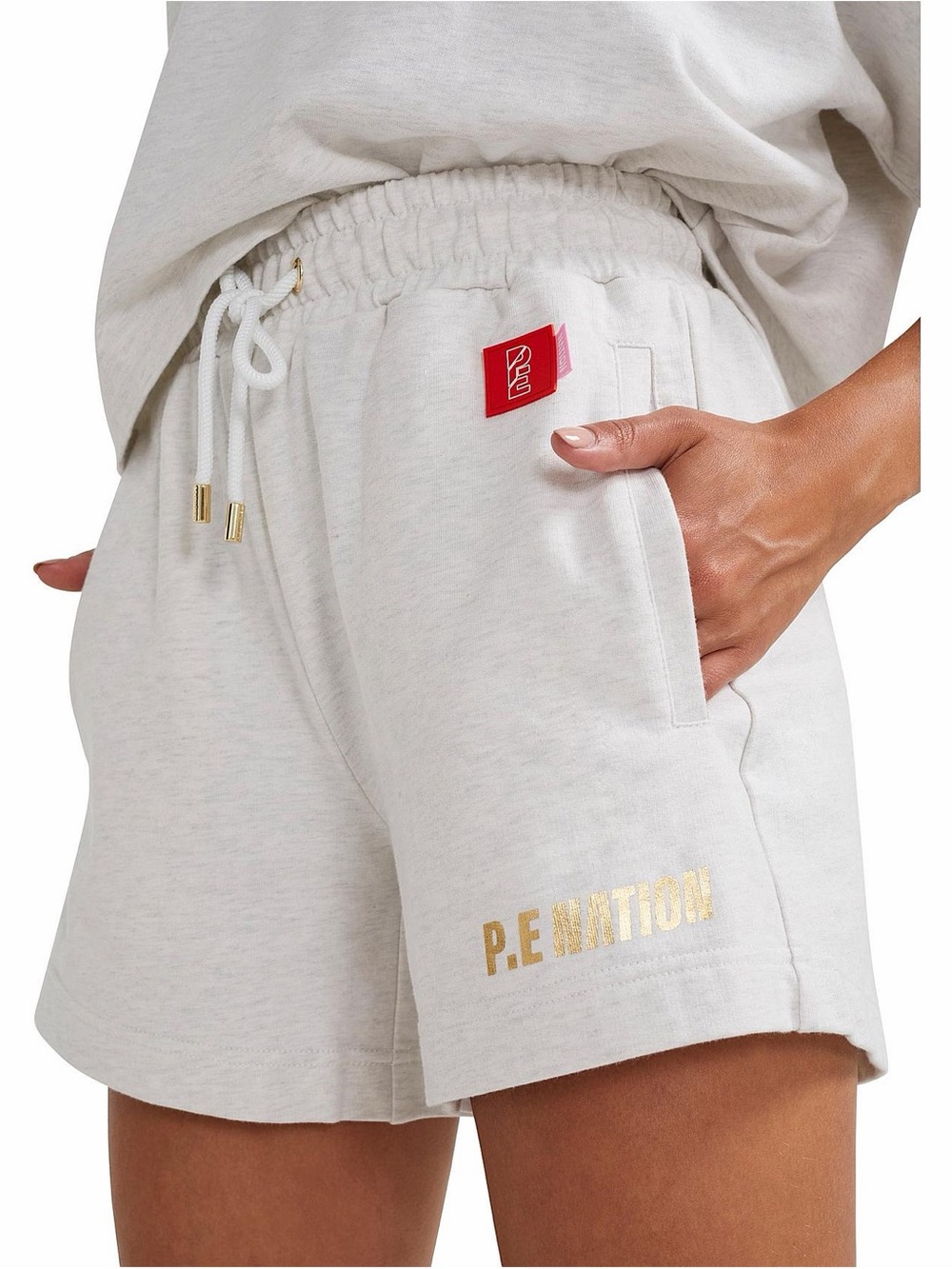 P.E Nation Sweeper Grey Marl Shorts